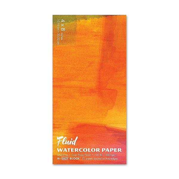 FLUID WC BLOCK 140LB Fluid Watercolour Block 4x8" Cold Press