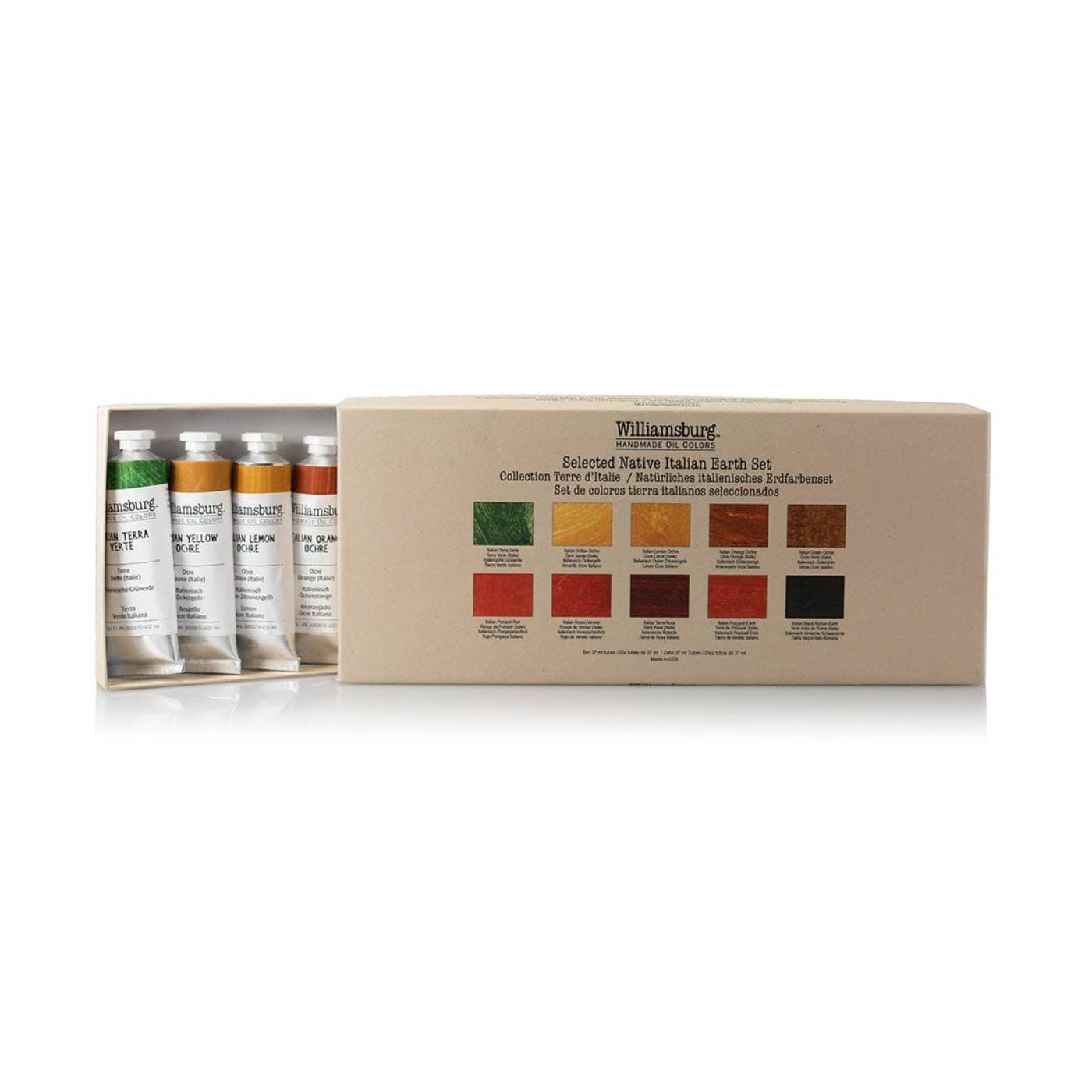 Golden Artist Colors Oil Colour Set Williamsburg - Handmade Oil Colours - 10 Tube Set - Native Italian Earth Colours - Item #6008400