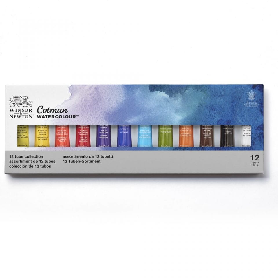 Gwartzman's Art Supplies Winsor & Newton - Cotman - Watercolours - 8mL Tubes - Set of 12 Colours - Item #0390636