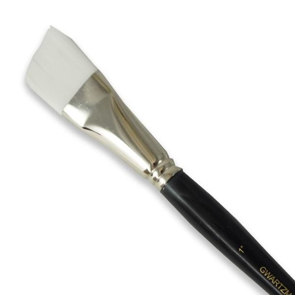 GWARTZMANS BRUSH WHITE TAKLON Gwartzmans White Taklon Angle Brush 1" - item #70A1