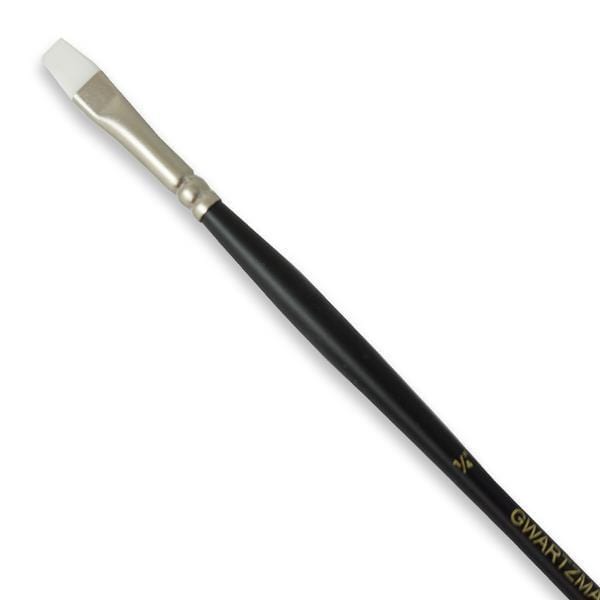 GWARTZMANS BRUSH WHITE TAKLON Gwartzmans White Taklon (Bright) Flat Brush 1/4" - item# 70B1/4