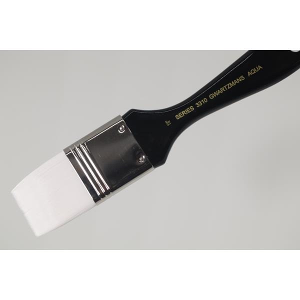 GWARTZMANS BRUSH WHITE TAKLON Gwartzmans White Taklon Large Flat 3310 Brush 1 1/2"