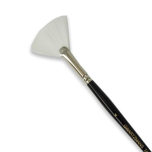 GWARTZMANS BRUSH WHITE TAKLON Gwartzmans White Taklon Fan Brush #4 - item# 70FN4