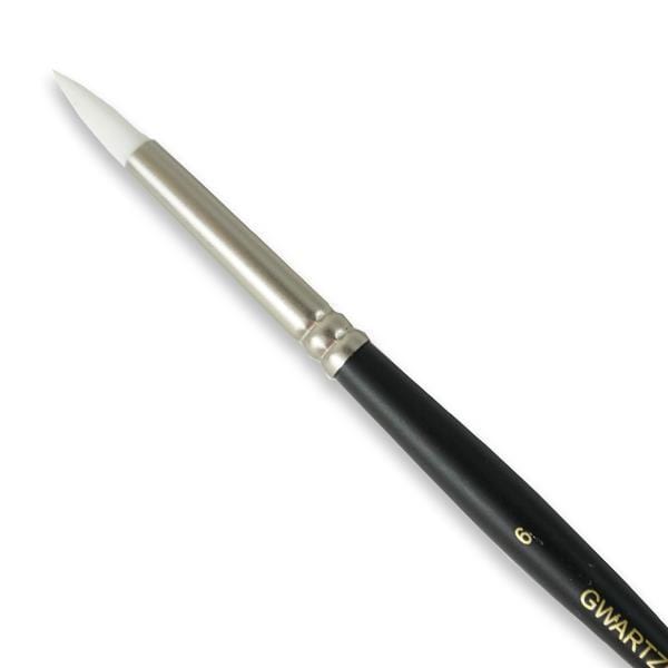 GWARTZMANS BRUSH WHITE TAKLON Gwartzmans White Taklon Round Brush #6 - item# 70R6