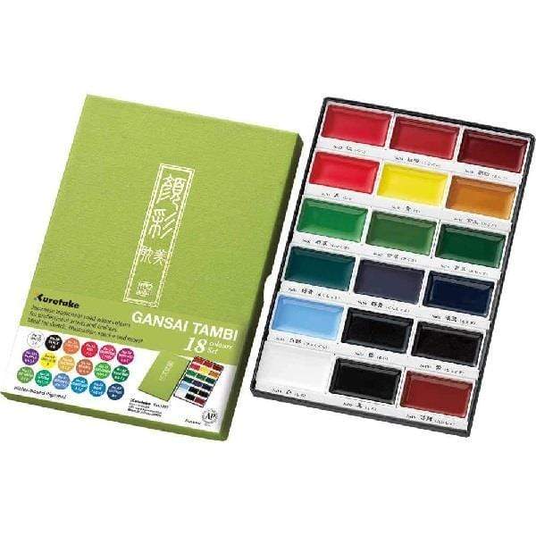 KURETAKE WC SET Kuretake - Watercolour Set - 18 Colours - Gansai Tambi