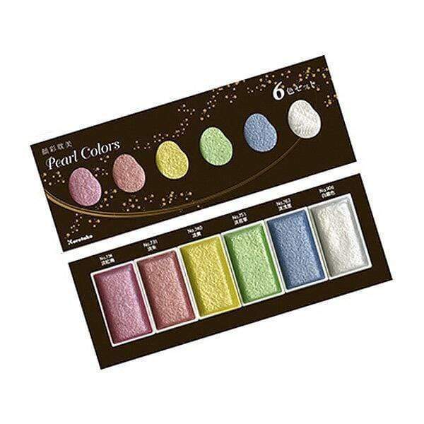 KURETAKE WC SET Kuretake - Watercolour Set - 6 Colours - Pearl Colours