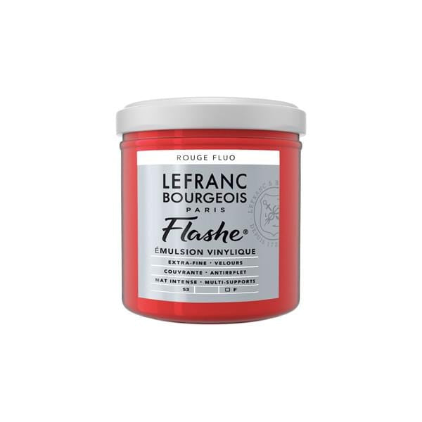 LEFRANC & BOURGEOISE FLASHE ACRYLIC FLUO RED Flashe Vinyl Emulsion Paint 125mL - Series 3