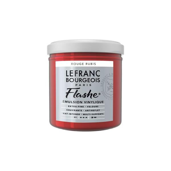 LEFRANC & BOURGEOISE FLASHE ACRYLIC RUBY RED Flashe Vinyl Emulsion Paint 125mL - Series 1