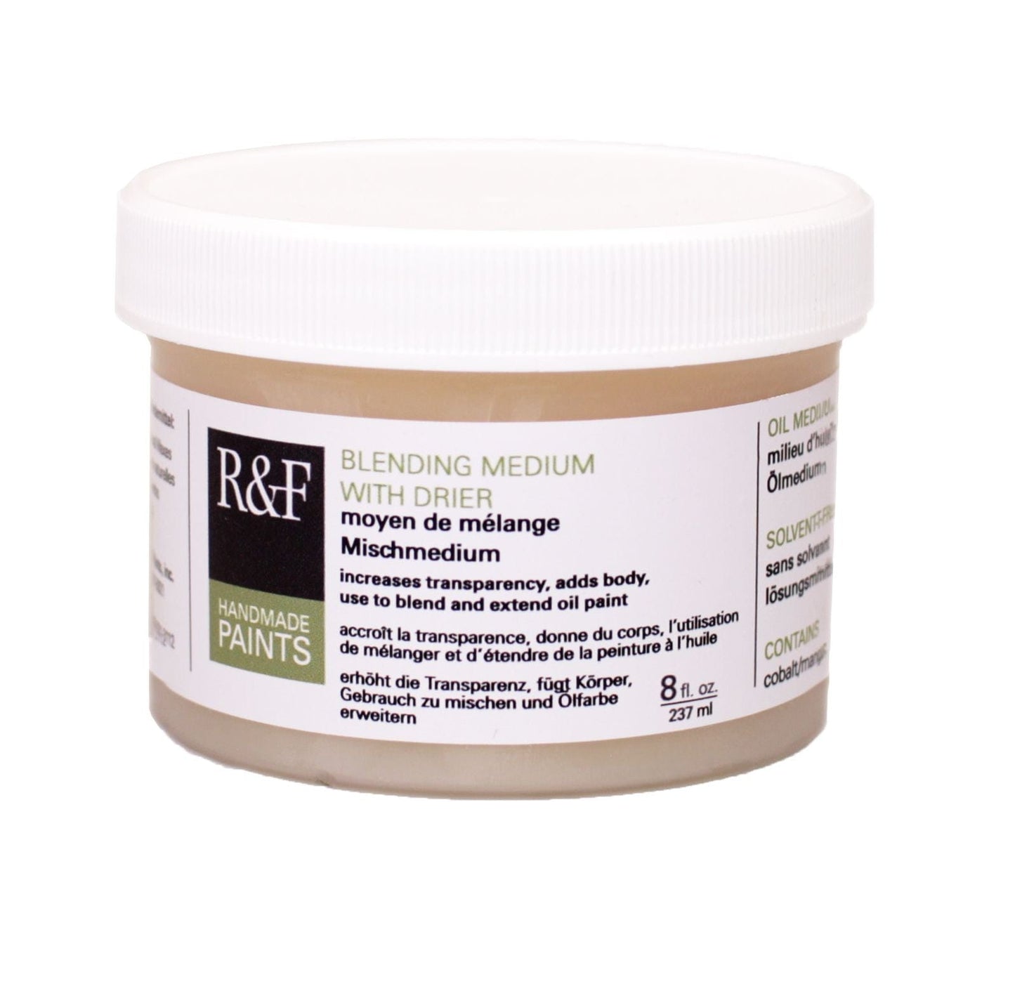 R&F Oil Medium R&F - Blending Medium with Drier - 8oz Jar - Item #835
