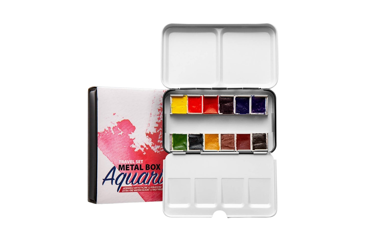 Roman Szmal Watercolour Set - Half Pans Roman Szmal - Aquarius Watercolour Set - Travel Palette - 12 Half Pans