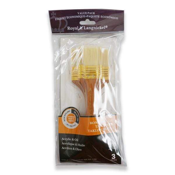 ROYAL LANGNICKEL BONE TAKLON BRUSH SET Royal Langnickel - Bone Taklon Brush Set - Large - 3 Pieces