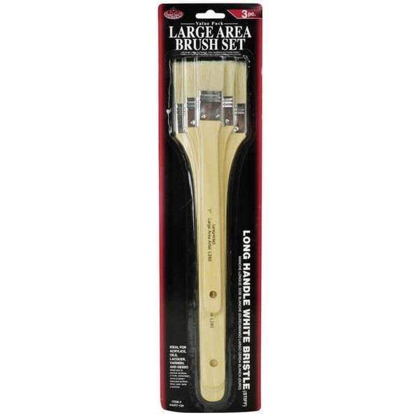 ROYAL LANGNICKEL LARGE AREA BRUSH Royal Langnickel Large Area Brushes Set of 3 - Long Handle