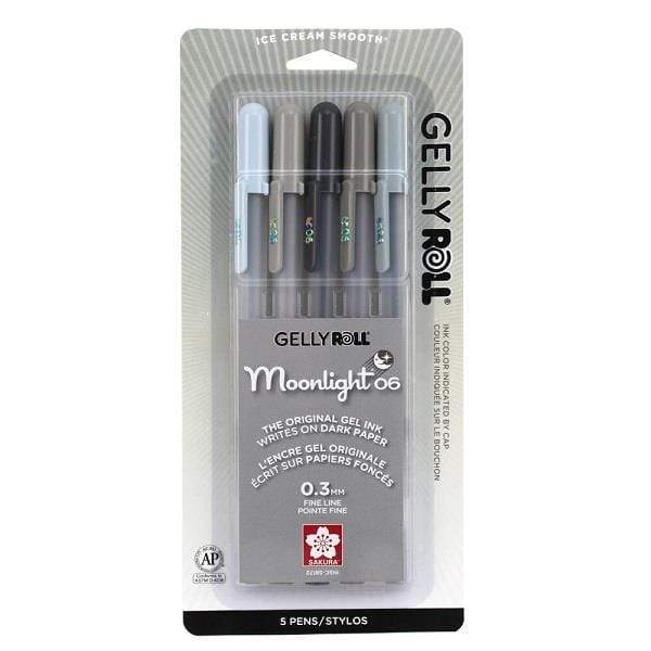 SAKURA PEN SET OF 5 Sakura Gelly Roll Moonlight Pen Set of 5 - Grayscale