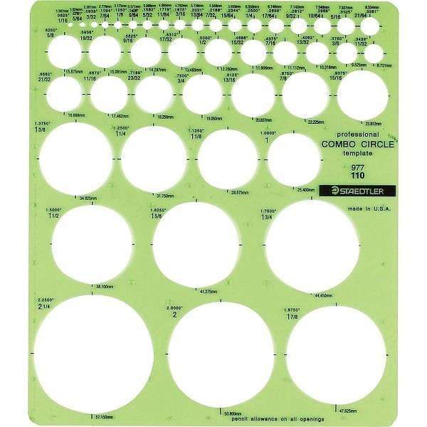 STAEDTLER TEMPLATE Staedtler Imperial Combo Circles Template