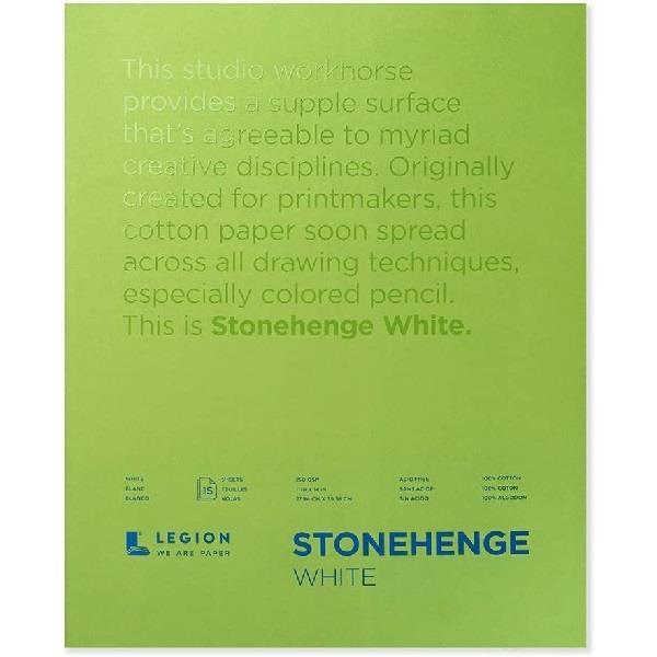 STONEHENGE WHITE PAD Stonehenge - White Pad - 11x14 - 250gsm - 15 Sheets