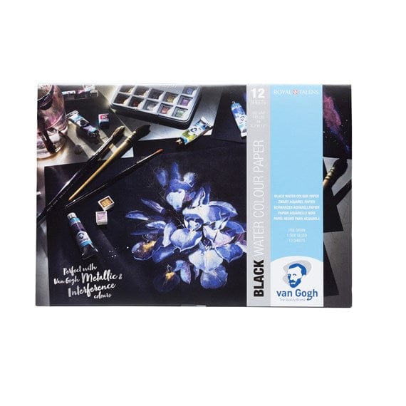 TALENS Black Watercolour Paper Van Gogh - Watercolour Paper - Black - A4 - 8.3x11.7" - Item #9417002