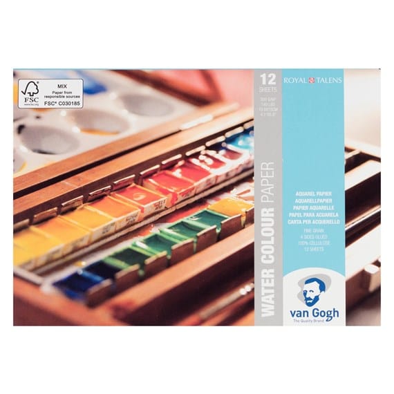 TALENS WATERCOLOUR BLOCK Van Gogh - Watercolour Paper - White - 4.1x5.9" - Item #94171015