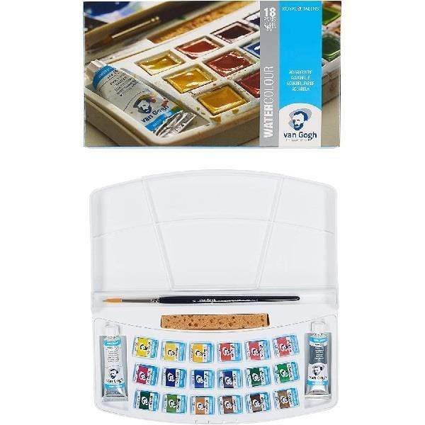 TALENS WATERCOLOUR SET Royal Talens - Van Gogh - Watercolour Set - 18 half pans plus 2 10ml tubes