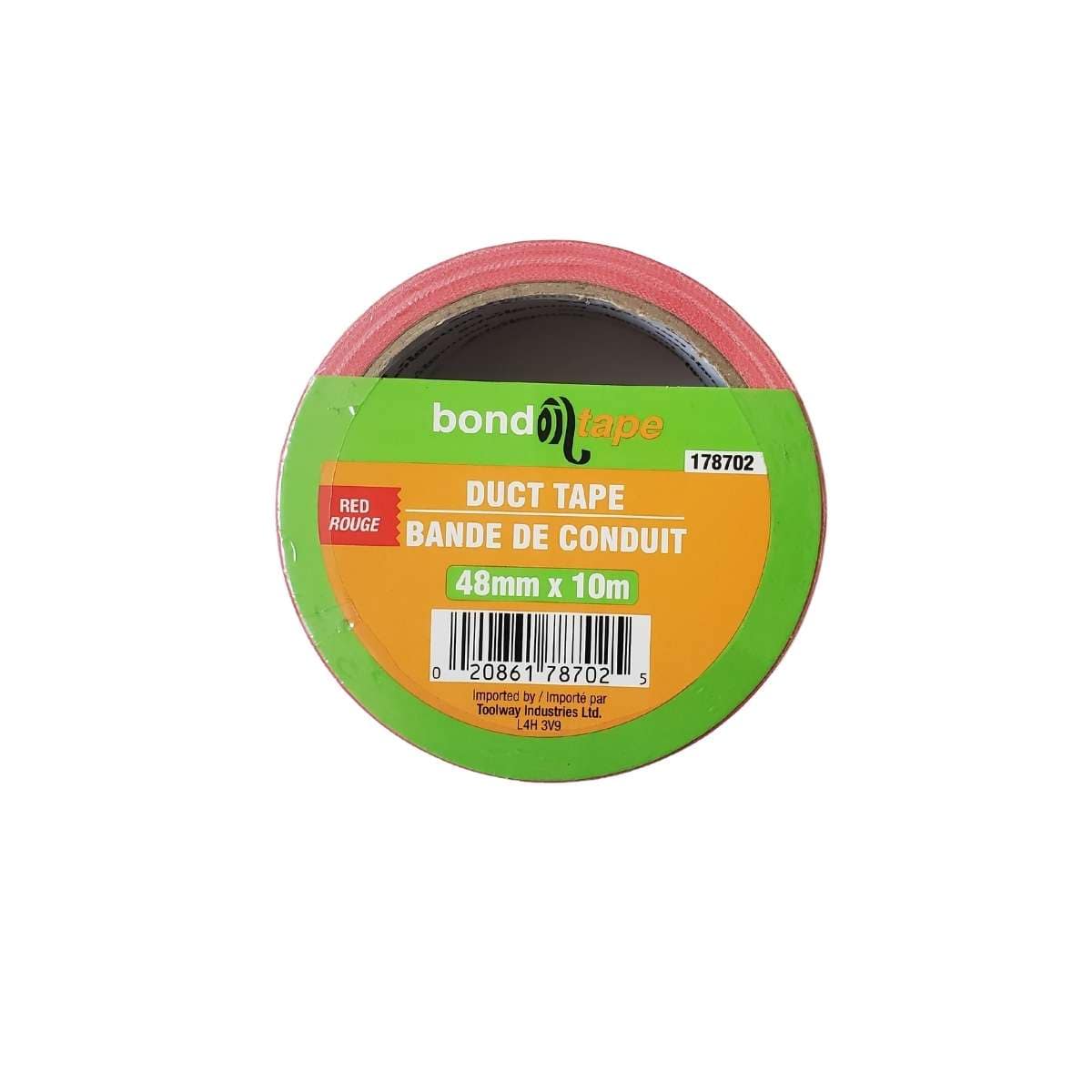 Toolway Duct Tape Bond Tape - Duct Tape - 48mm x 10m Roll - Red - Item #178702