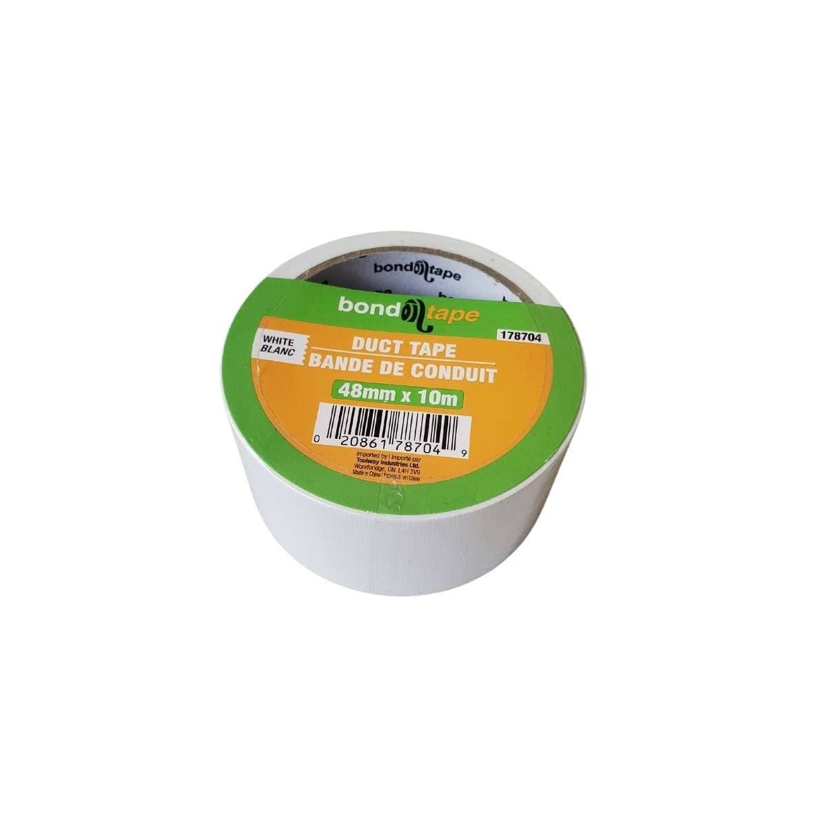 Toolway Duct Tape Bond Tape - Duct Tape - 48mm x 10m Roll - White - Item #178704