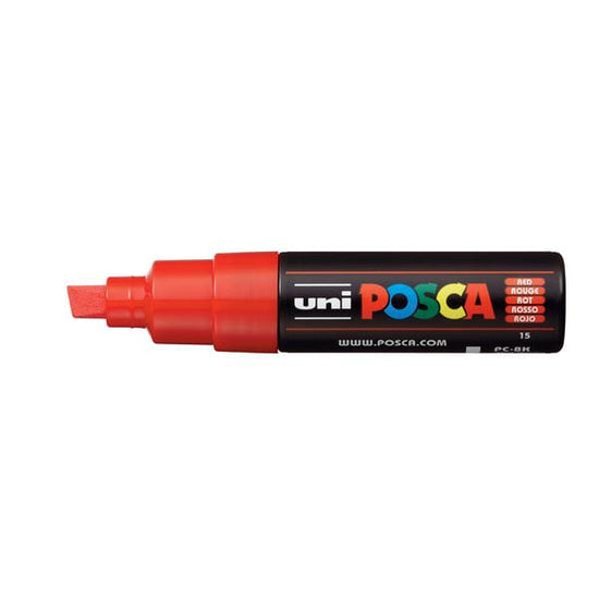 UNIBALL POSCA RED Uni Posca Broad Chisel Tip Paint Marker PC-8K