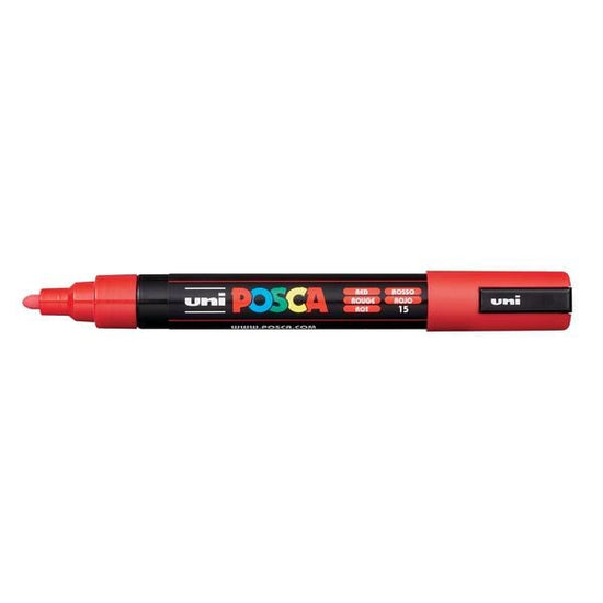 UNIBALL POSCA RED Uni Posca Medium Tip Paint Marker PC-5M