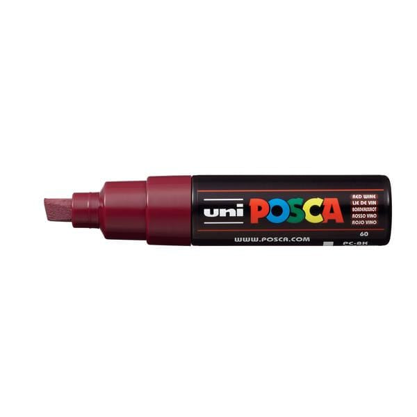 UNIBALL POSCA RED WINE Uni Posca Broad Chisel Tip Paint Marker PC-8K