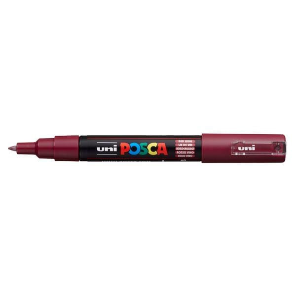 UNIBALL POSCA RED WINE Uni Posca Extra Fine Tapered Tip Paint Marker PC-1M