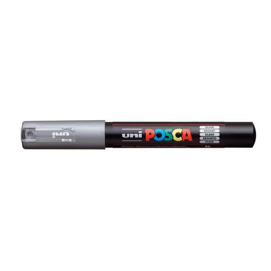 UNIBALL POSCA SILVER Uni Posca Extra Fine Tapered Tip Paint Marker PC-1M