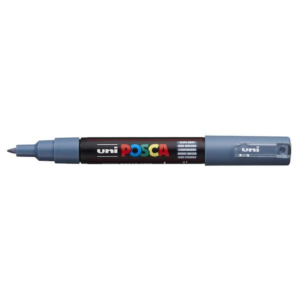 UNIBALL POSCA SLATE GREY Uni Posca Extra Fine Tapered Tip Paint Marker PC-1M