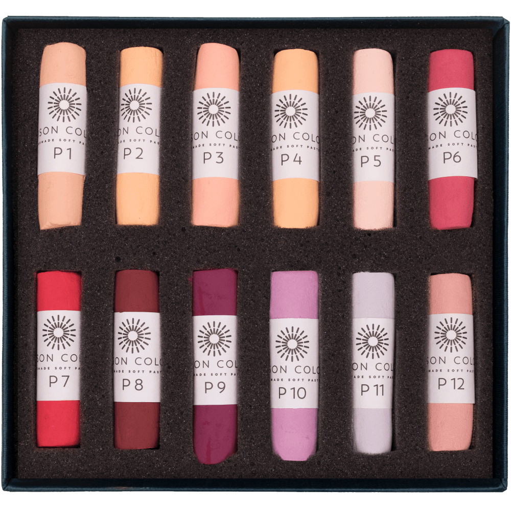 Unison Colour SOFT PASTEL SET Unison Colour - Handmade Soft Pastels - Portrait 1-12 Set - 12 Full Sticks