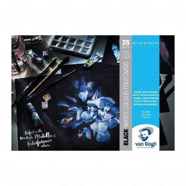 VAN GOGH BLACK WC PAPER Van Gogh - Black Water Colour Paper - 25 Sheets- 4.1"x5.8"