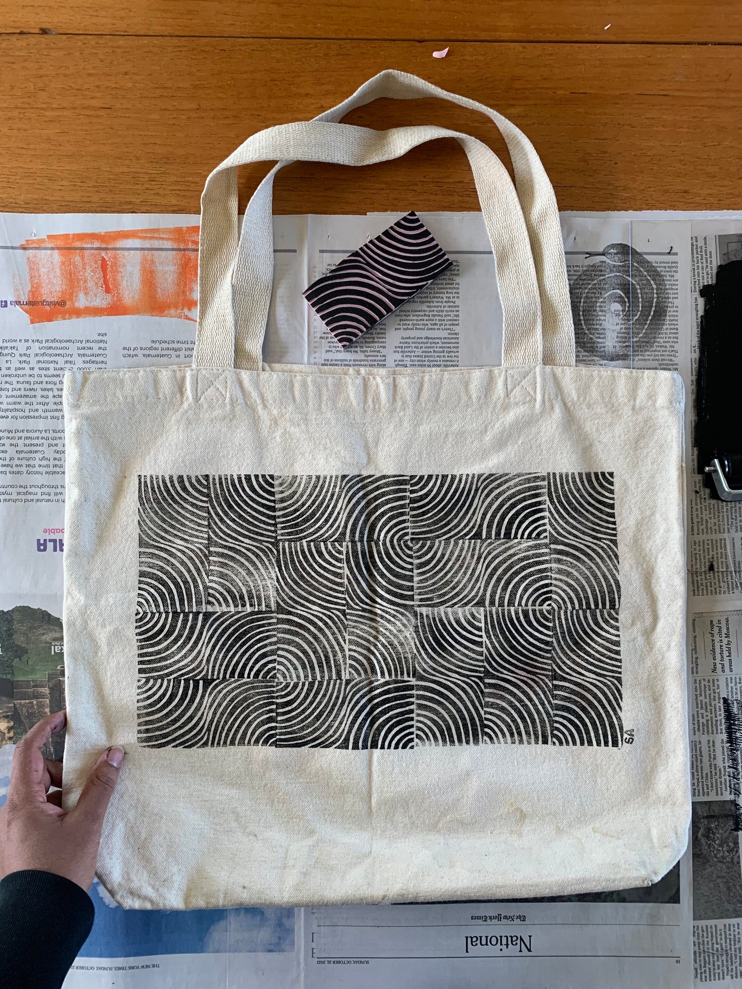 Block Printing on Fabric : A Tote Bag Workshop