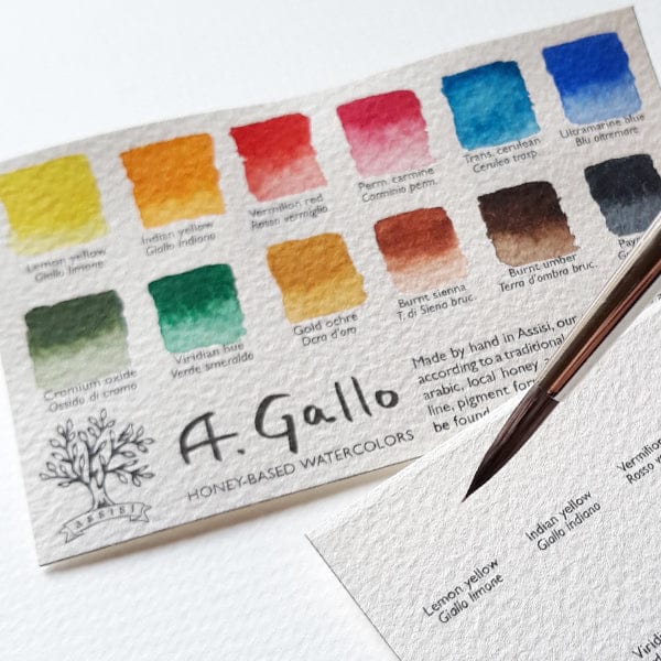 A. Gallo Watercolour Set A. Gallo - Handmade Watercolour Set - Classic Palette - 12 Half Pans