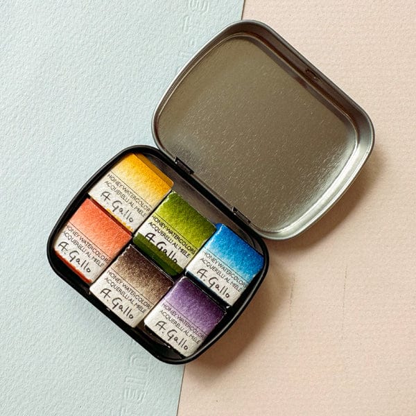 A. Gallo Watercolour Set A. Gallo - Handmade Watercolour Set - Landscape Palette - 6 Half Pans