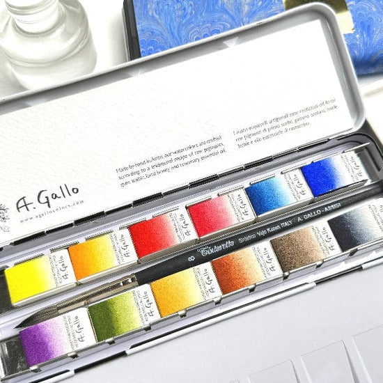 A. Gallo Watercolour Set A. Gallo - Handmade Watercolours - Classic Palette - Set of 12 Full Pans