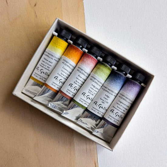 A. Gallo Watercolour Set A. Gallo - Handmade Watercolours - Lake Pigments Set - 6 Colours in 10mL Tubes