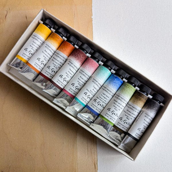 A. Gallo Watercolour Set A. Gallo - Handmade Watercolours - Naturale Set - 10 Colours in 10mL Tubes