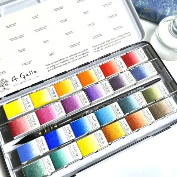 A. Gallo Watercolour Set A. Gallo - Handmade Watercolours - Signature Palette - Set of 24 Full Pans