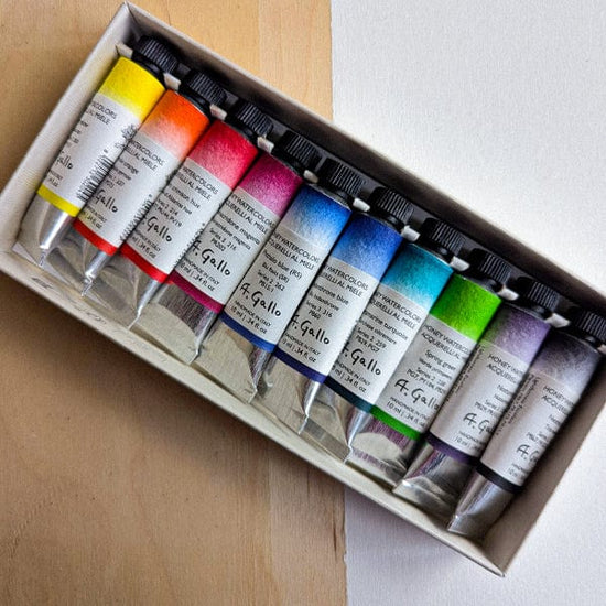 A. Gallo Watercolour Set A. Gallo - Handmade Watercolours - Signature Set - 10 Colours in 10mL Tubes