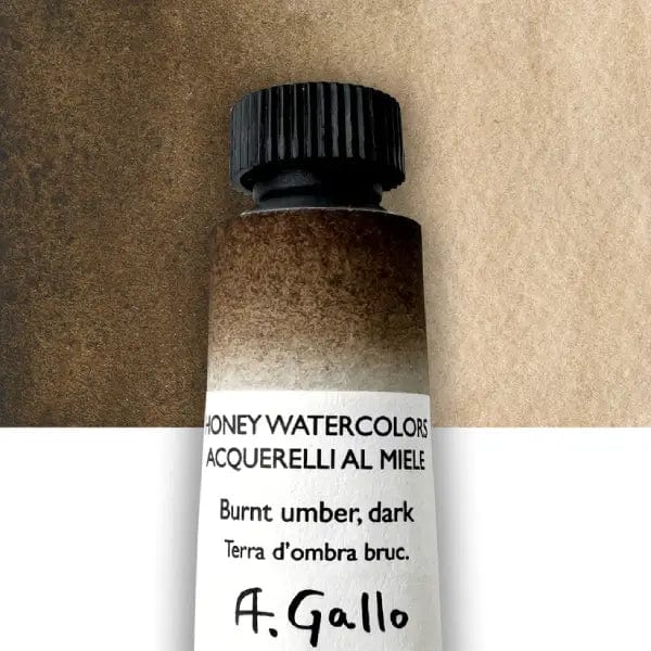 A. Gallo Watercolour Tube Burnt Umber (Dark) A. Gallo - Handmade Watercolours - Individual 10mL Tubes - Series 1