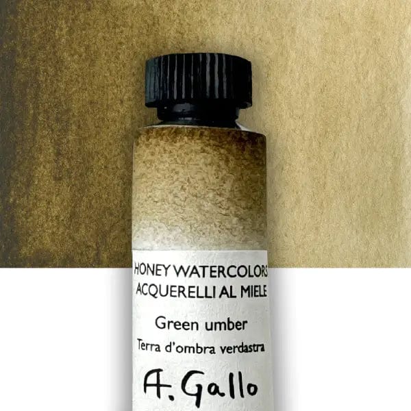 A. Gallo Watercolour Tube Green Umber A. Gallo - Handmade Watercolours - Individual 10mL Tubes - Series 1