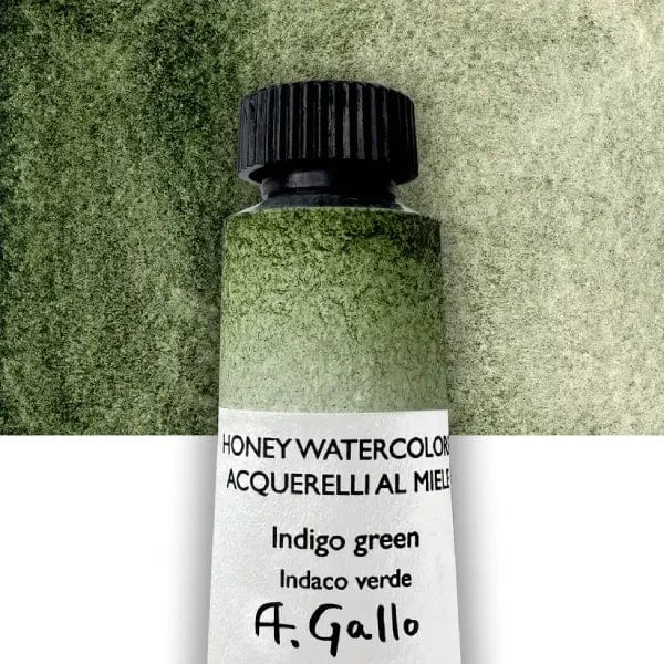 A. Gallo Watercolour Tube Indigo Green A. Gallo - Handmade Watercolours - Individual 10mL Tubes - Series 3