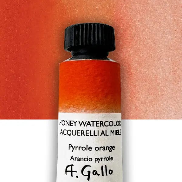 A. Gallo Watercolour Tube Pyrrole Orange A. Gallo - Handmade Watercolours - Individual 10mL Tubes - Series 3