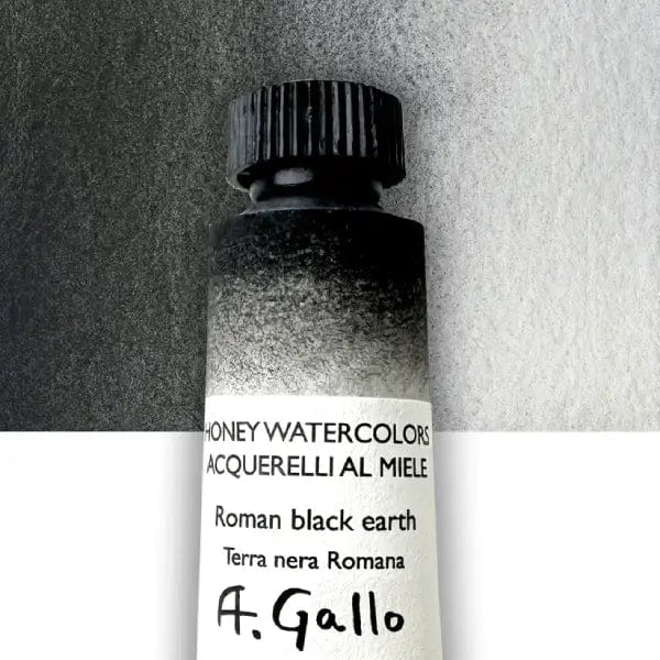 A. Gallo Watercolour Tube Roman Black Earth A. Gallo - Handmade Watercolours - Individual 10mL Tubes - Series 1