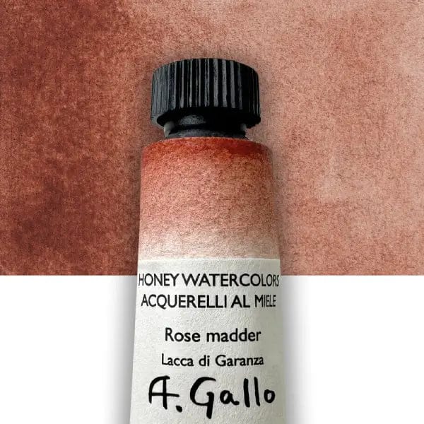 A. Gallo Watercolour Tube Rose Madder A. Gallo - Handmade Watercolours - Individual 10mL Tubes - Series 4