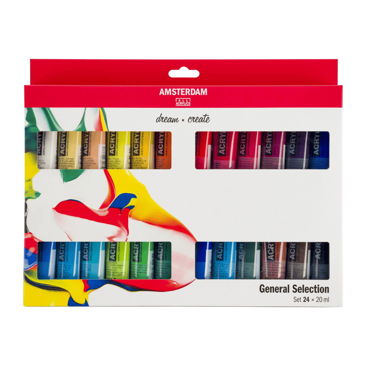 Amsterdam Acrylic Paint Set Amsterdam - Acrylic Colours - Standard Series - General Selection - Set of 24 x 20mL Tubes
