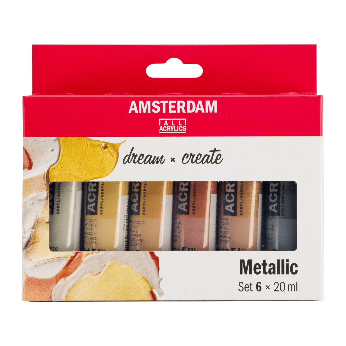 Amsterdam Acrylic Paint Set Amsterdam - Acrylic Colours - Standard Series - Metallic - 6 x 20mL Tubes