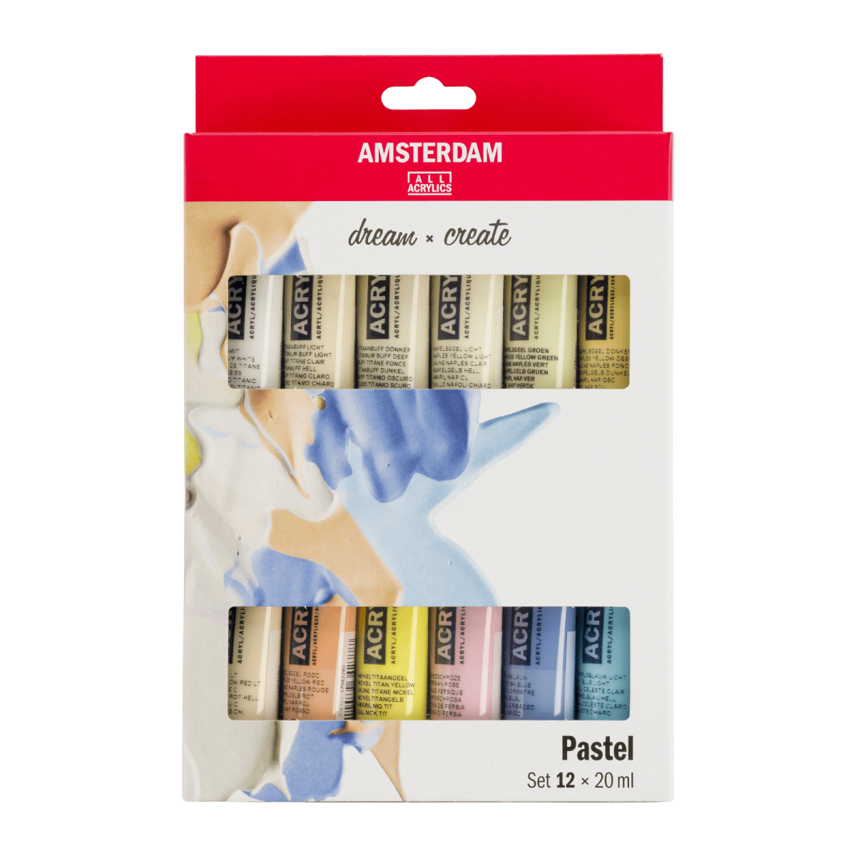 Amsterdam Acrylic Paint Set Amsterdam - Acrylic Colours - Standard Series - Pastel - Set of 12 x 20mL Tubes