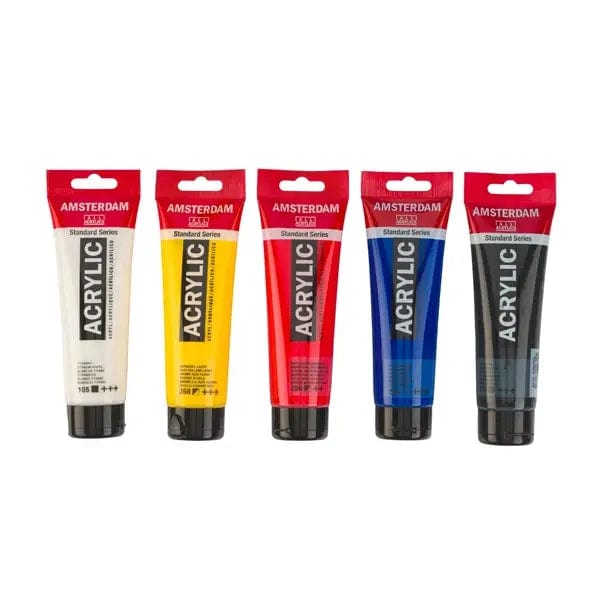 Amsterdam Acrylic Paint Set Amsterdam - Acrylic Paint Set - Primary Colours - 5x120mL Tubes